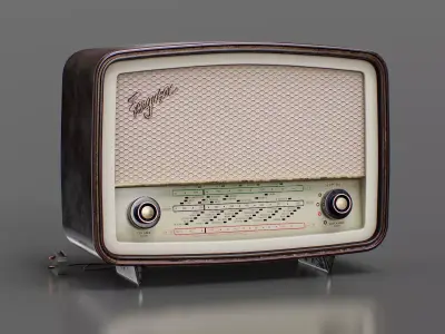Vintage old radio Ferguson 1950s Firefly Low-poly 3D model
