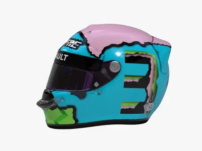 Ricciardo helmet 2019 Low-poly 3D model