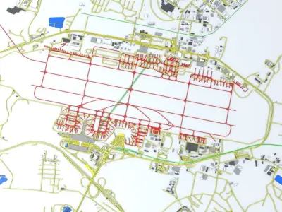Sheremetyevo SVO Moscow Airport Roads Buildings and Public Trans 3D model