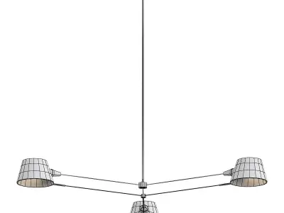 spread chandelier with three lamps hanging from it 3D model