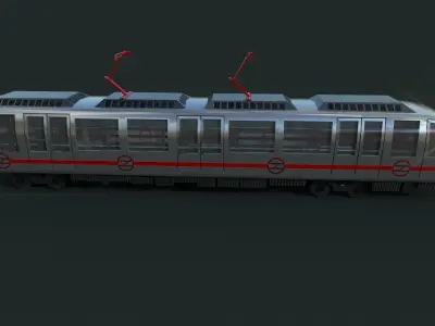 Metro Train Real world 3d Model Low-poly 3D model