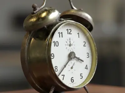 Old Alarm Clock Low-poly 3D model