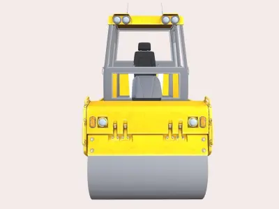 Road Roller Low-poly 3D model