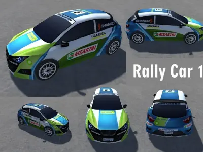 Rally Sports Racing Cars low-poly 3d models Low-poly 3D model