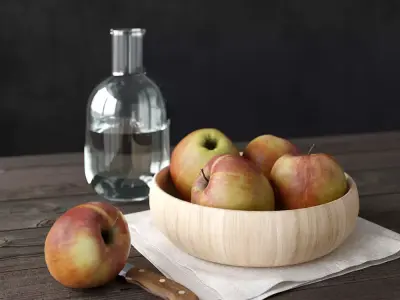 Decor Set Apple Bowl 3D model