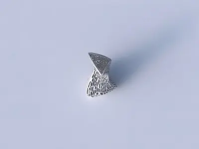 Vase twist puffy bent triangle with dense organic lattice 2 3D print model
