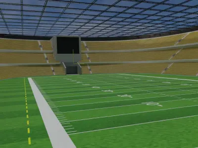 American Football Stadium - Yellow Low-poly 3D model