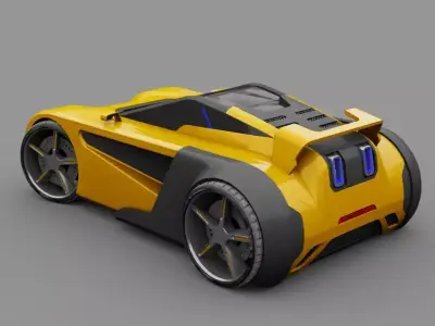 SUPER CAR rigged 3D model