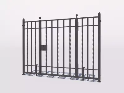 Wrought iron gate 1 Low-poly 3D model