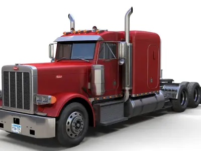 Peterbilt 379 custom cab truck Low-poly 3D model