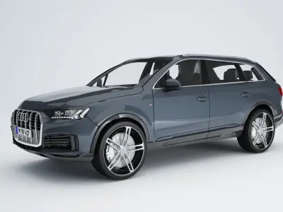  AudI Q7 TFSI 2020 Low-poly 3D model