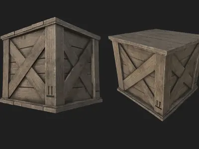Wooden Crates PBR 01 Low-poly 3D model