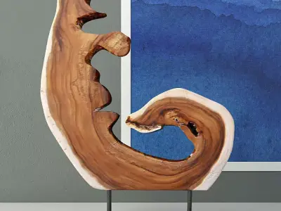 Wooden Decoration on Stand 3D model