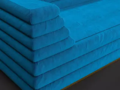Modern Velvet Loffa Sofa for Lobby 3D model