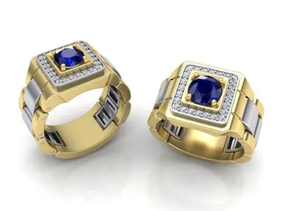 Signet Men ring  Watches design ring  printable 3d model N0304  3D print model