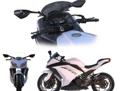 motorcycle kawazaki 3D model