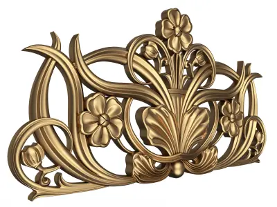 Carved Plaster Molding Decoration 045 Low-poly 3D model