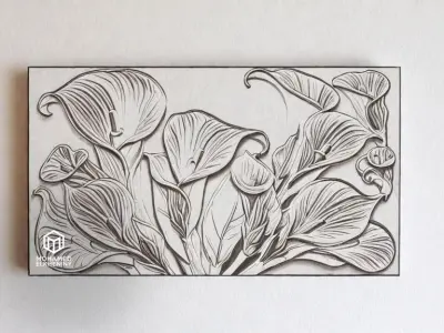 3D CNC Wall Panels Modern Wall Decor Model 02 3D model