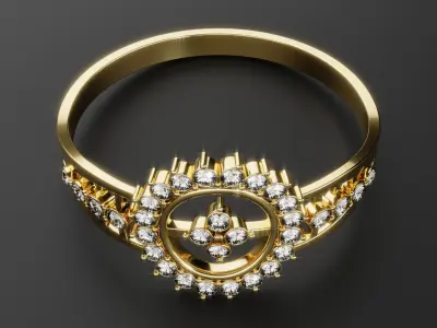 Gold Ring 3D print model shop