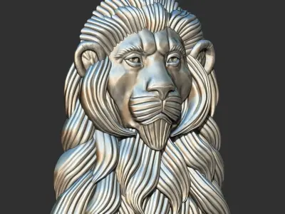 LION BAS RELIEF 3D PRINT MODEL CNC  3D print model