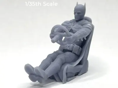 The Batman Driving Figure Scale Suits The Bandai Batmobile Kit 3D print model