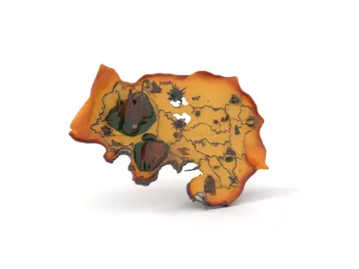 Fantasy Terrain Map model pack Low-poly 3D model