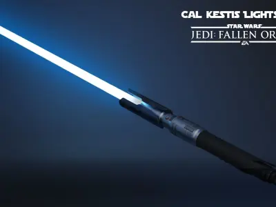 Cal Kestis Lightsaber Low Polys Free low-poly 3D model