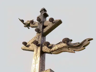 Loong Chinese Dragon  monument Tower 3D model