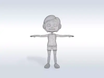 3D Cartoon character t pose sport girl gym Low poly 3D model 3D model purchase