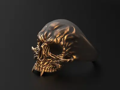 Ring Skull Vampire STL 3D print model