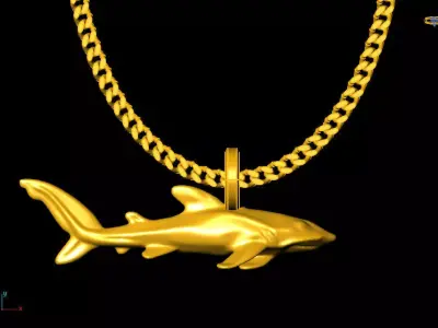 Shark pendant charms - one inch pendant 3D print model