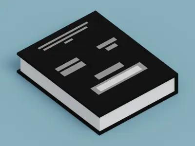 Voxel Black Book Low-poly 3D model