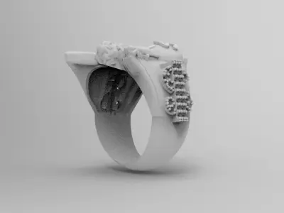 anillo angel pistola  3D print model