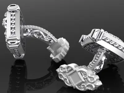  Zodiac signs Cufflinks Ram 3D print model