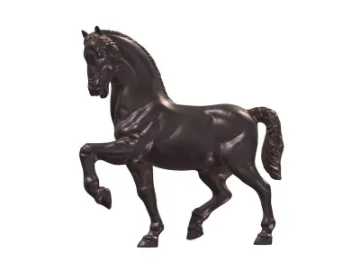Horse Statue Low Poly PBR Realistic Low-poly 3D model
