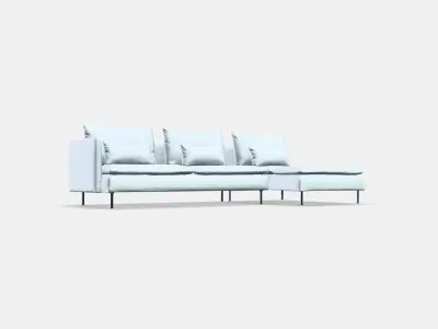 SODERHAMN 4-seat sofa with chaise longue 1 Low-poly 3D model