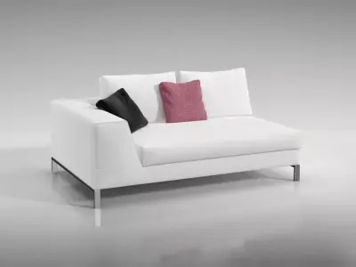 White Love Seat 3D model
