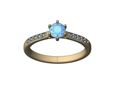  ring with stones   5588 3D print model