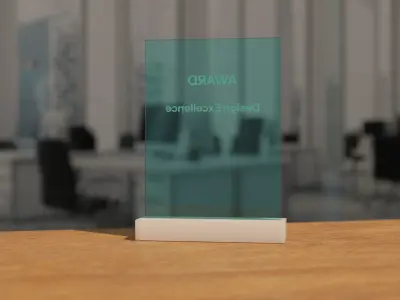 Award glass plate 3D model
