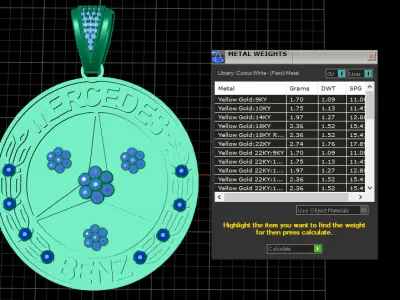 MERCEDES BENZ LOGO PENDANT 3D PRINTABLE MODEL 3D print model