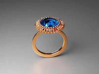 Diamond ring Free 3D print model 5