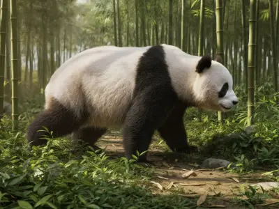 Panda Bear Rigged Animated  3D model