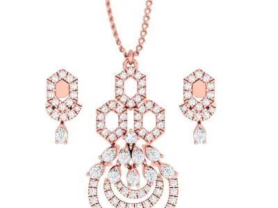 Pendant Earrings combo - 1144 3D print model