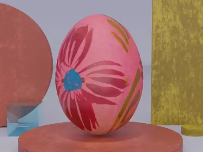 Easter egg 07 Low-poly 3D model