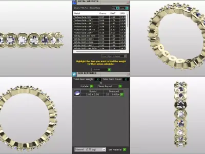 Full Eternity Diamond Band  Model RJ 88 3D print model