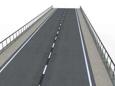 Concrete Bridge Low-poly 3D model