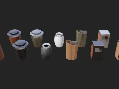 Modern Street Objects Asset Pack 3D model
