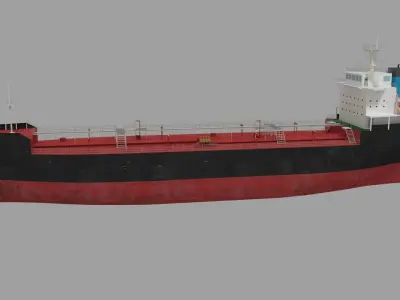 Oil Tanker Ship Lowpoly Low-poly 3D model