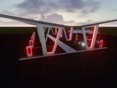 Electric Vehicle Charging Station 2 3D model 3D model