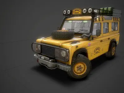 Camel Trophy LandRover Defender 4 door Low-poly 3D model